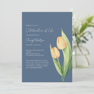 Simple Tulip Celebration of Life Funeral Invitation