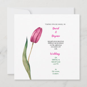 Simple tulip flower invitation