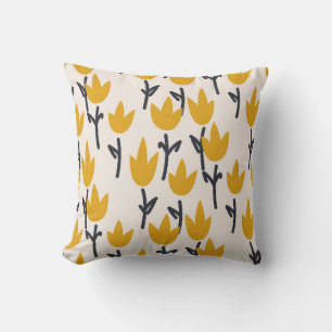 Simple tulip flower seamless pattern cushion