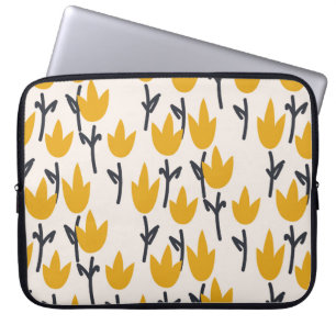 Simple tulip flower seamless pattern laptop sleeve