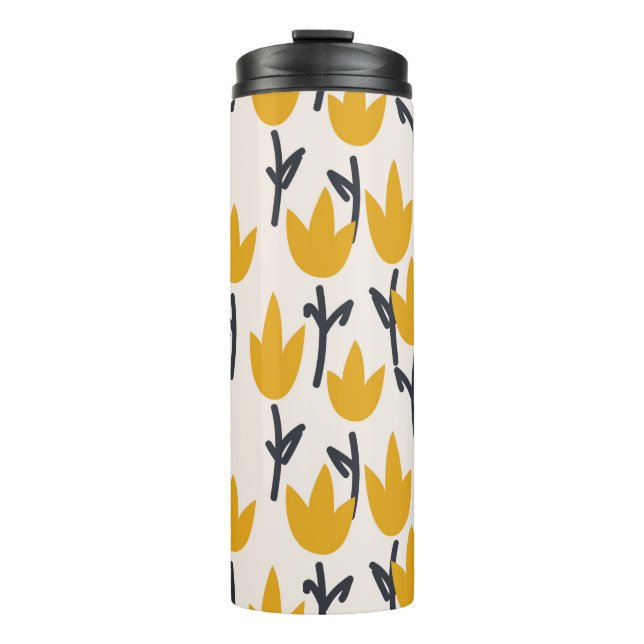 Simple tulip flower seamless pattern thermal tumbler (Front)