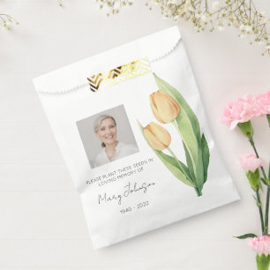 Simple Tulip Photo Funeral Seed Favour Bags