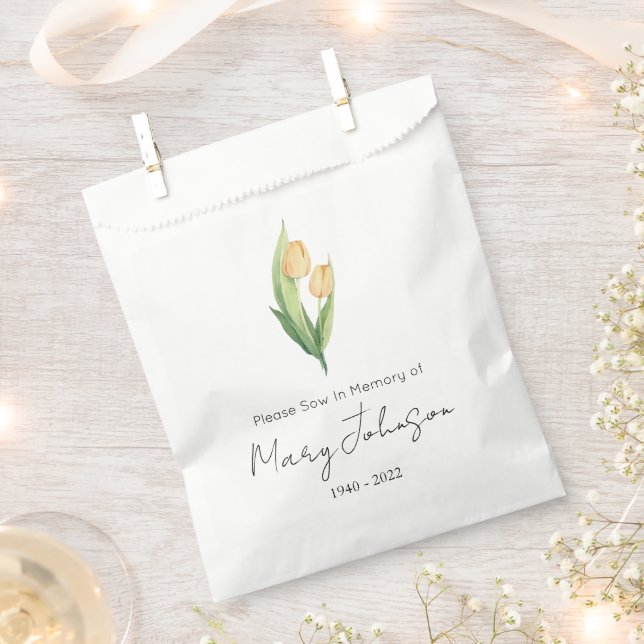 Simple Tulip Seed packet Funeral  Favour Bags (Clipped)