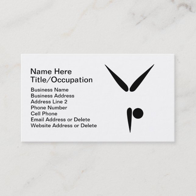 Simple Tumbler Gymnast | Gymnastics Coach Business Card (Front)