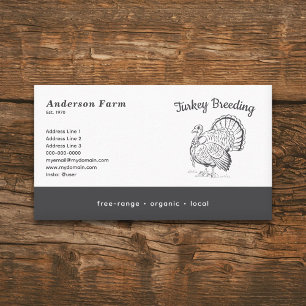 Simple Turkey Farm Business Card