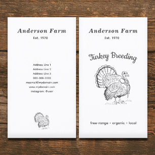 Simple Turkey Farm Vertical Business Card