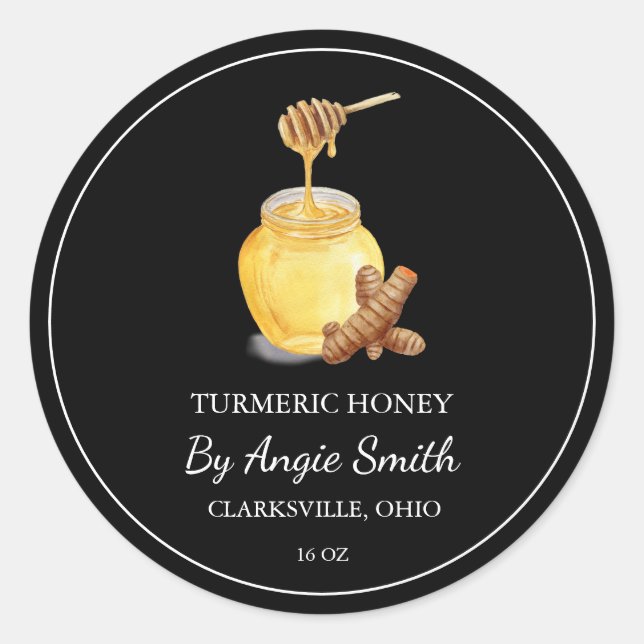 Simple Turmeric Infused Honey Label (Front)
