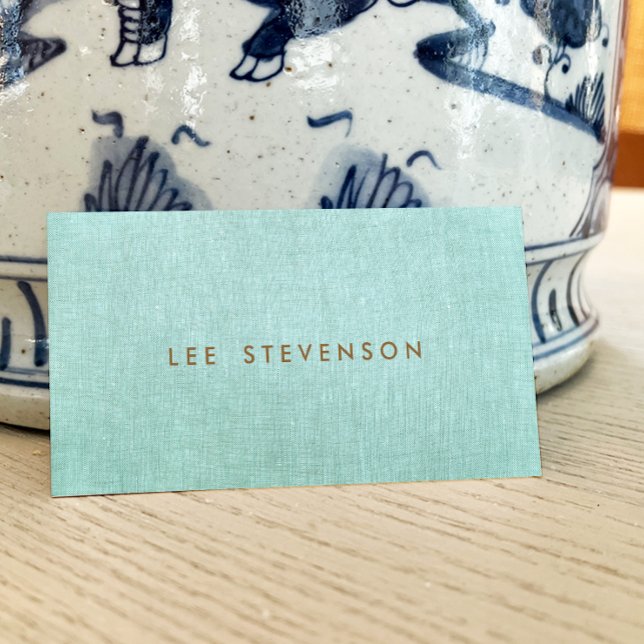Simple, Turquoise Blue, Stylish Minimalist Business Card (Creator Uploaded)