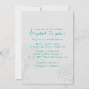 Simple Turquoise Bridal Shower Invitations