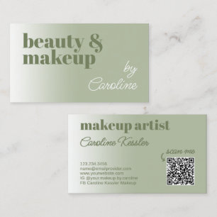Simple Tuscan Spring Sage Green White Calligraphy Business Card