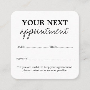 Simple Tutor Appointment Card You made my day