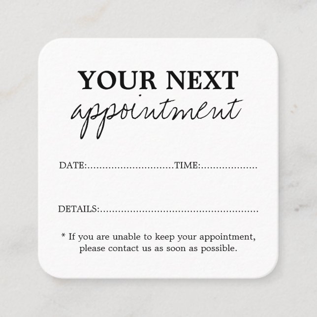 Simple Tutor Appointment Card | You made my day (Front)