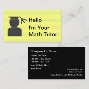 Simple Tutoring Business Cards
