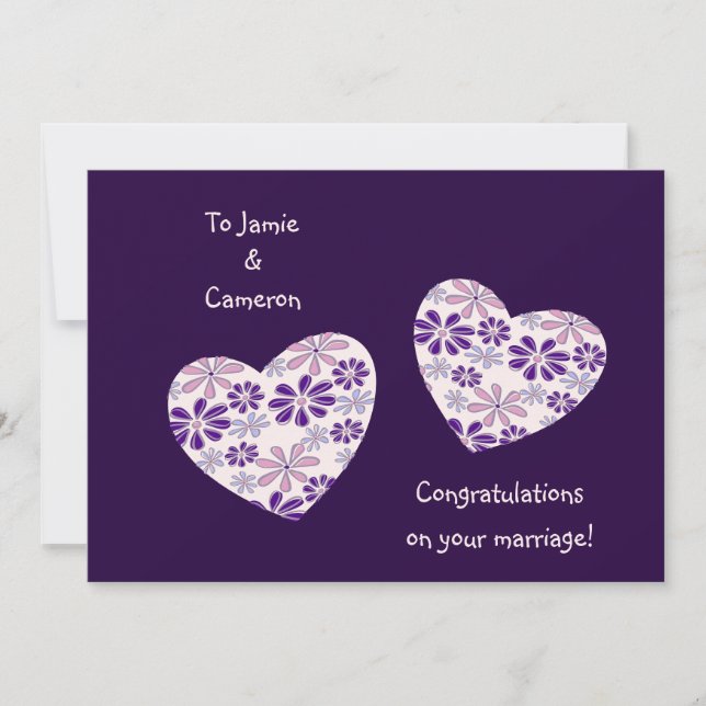 Simple Two Hearts Congrats On Your Wedding Card (Front)
