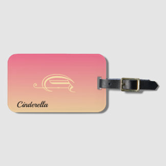Simple two toned pink and gold personalised name luggage tag