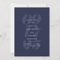 Simple type big date navy blue