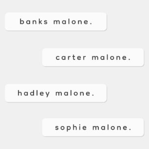 Simple Type Black and White Kids Waterproof Name