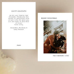 Simple Typewriter Christmas Photo Holiday Card
