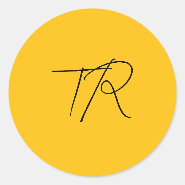 Simple typographic custom initials minimalist classic round sticker (Front)