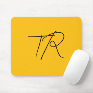 Simple typographic custom initials minimalist mouse pad