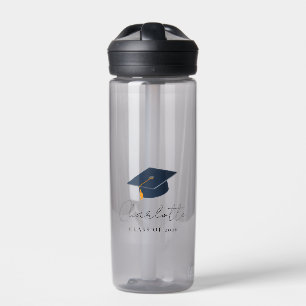 Simple Typographic Graduate Celebration Water Bottle