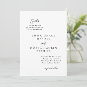 Simple Typographic Modern Elegant Wedding Invitation