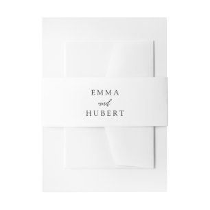 Simple Typographic Modern Elegant Wedding Invitation Belly Band