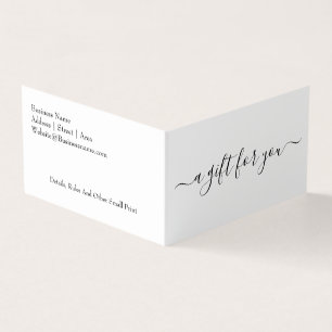 Simple Typography A Gift For You Business Card