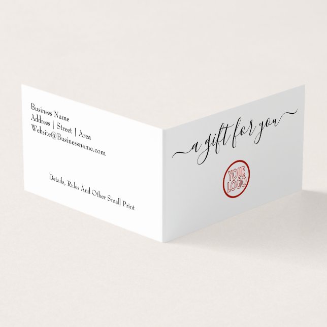 Simple Typography A Gift For You With Logo Business Card (Outside)