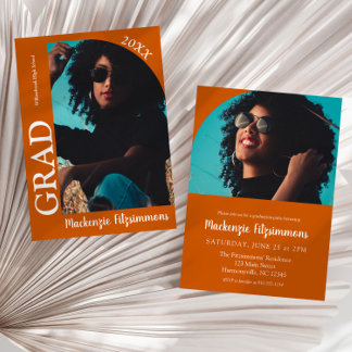 Simple Typography Arch Photo Graduation Invitation