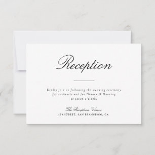 Simple typography black & white reception card