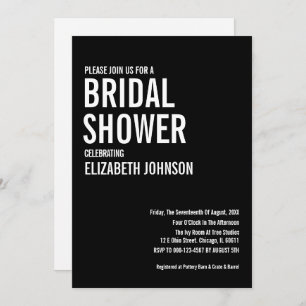 Simple Typography Bridal Shower Invitation