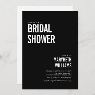 Simple Typography Bridal Shower Invitation