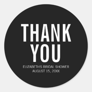 Simple Typography Bridal Thank You Classic Round Sticker