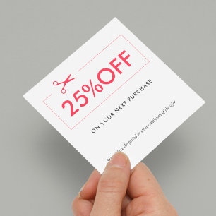 Simple typography business coupon discount card