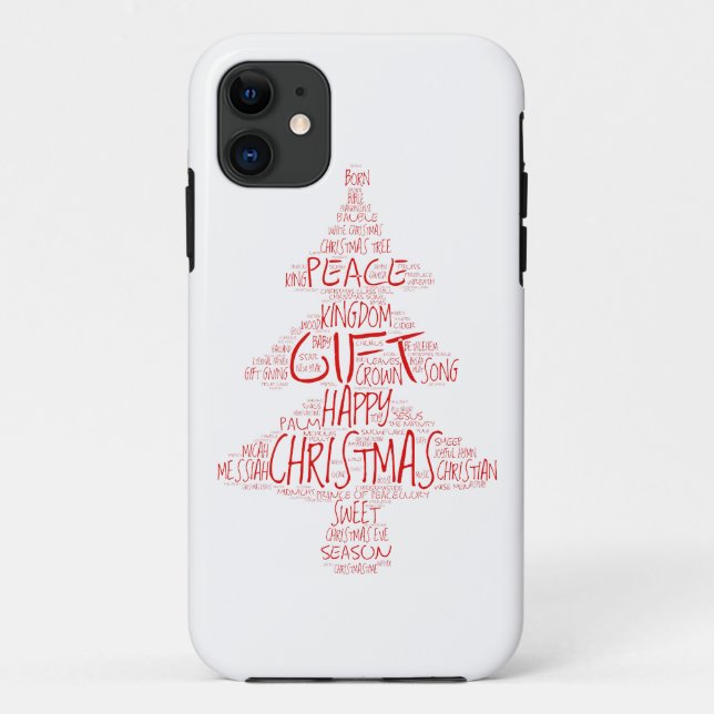 Simple Typography Christmas Tree Case-Mate iPhone Case (Back)