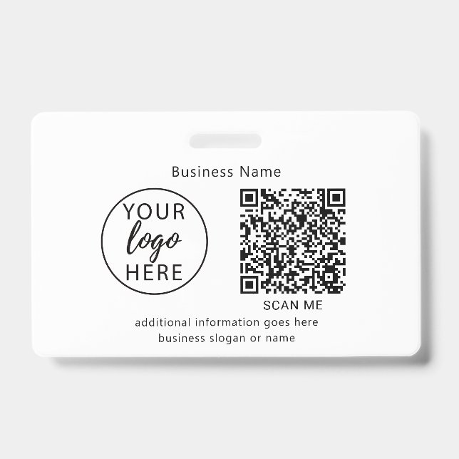 Simple Typography Company Logo ID Badge (Front)
