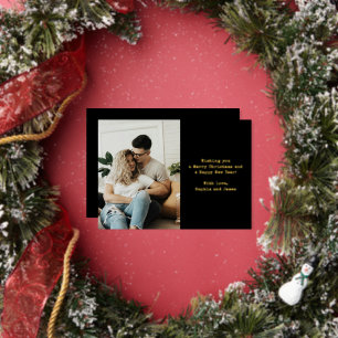 Simple Typography Couple Photo Black Christmas
