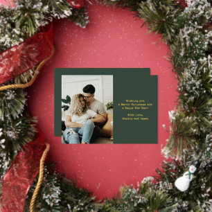 Simple Typography Couple Photo Green Christmas