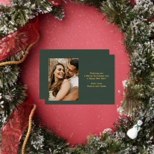 Simple Typography Couple Photo Green Christmas