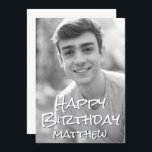 Simple Typography Custom Photo Birthday Greeting Card<br><div class="desc">Design is modern and simple. Add a custom photo of the birthday celebrant and add his/her name,  add a custom message</div>