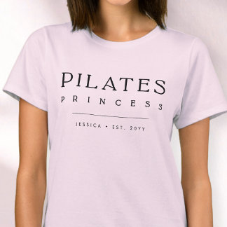 Simple Typography Custom Pink Pilates Princess T-Shirt