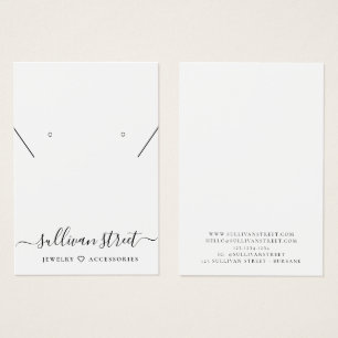 Simple Typography Earrings Necklace Display Card
