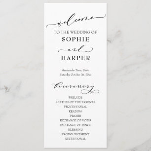Simple Typography, Elegant Black & White Program Programme