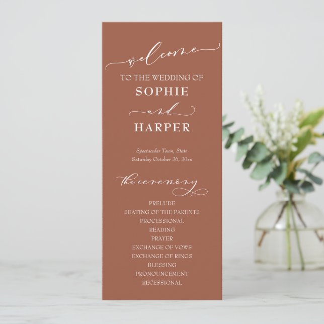 Simple Typography, Elegant Calligraphy Terracotta Programme (Standing Front)