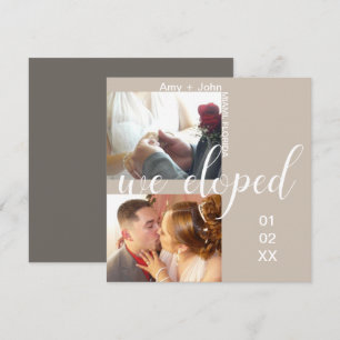 Simple Typography Elopement Nuetral Photo Card