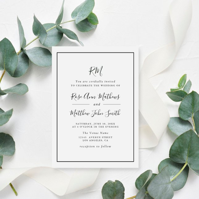 simple typography frame wedding invitation (Creator Uploaded)