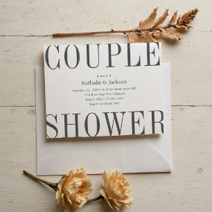 Simple Typography Grey Couple Shower Bridal Invitation