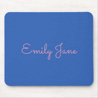 Simple Typography in Pink and Blue Personalised Mouse Pad