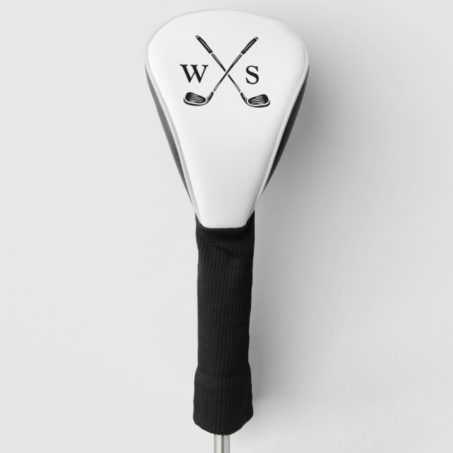 Simple typography initials monogram elegant golf head cover (Front)